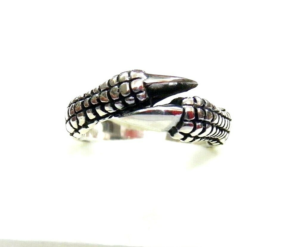 925% SILVER SKULL RING MEN WOMEN macabre unisex band claws