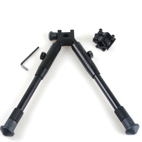Adjustable Picatinny Spring Return Foldable Hunting Rifle Bipod w/ Barrel Mount
