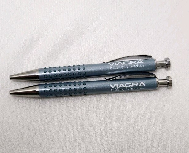 Viagra Pharmaceutical REP  Quality Heavy Click Pens . Working Condition. Rare.