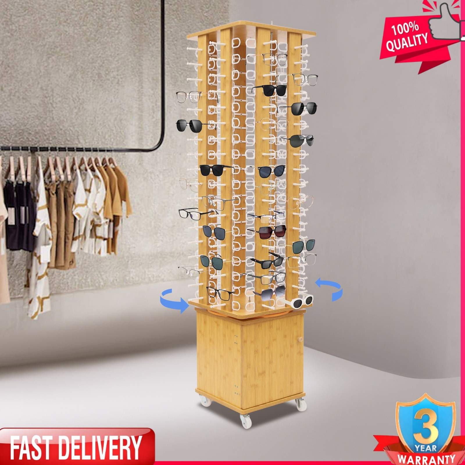 4-Sided Eyeglass Display Rack Eyeglass Holder Floor-standing Eyeglass Holder