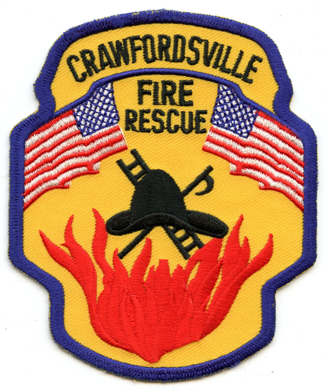 Crawfordsville Indiana Fire Rescue Department Embroidered Shoulder Patch