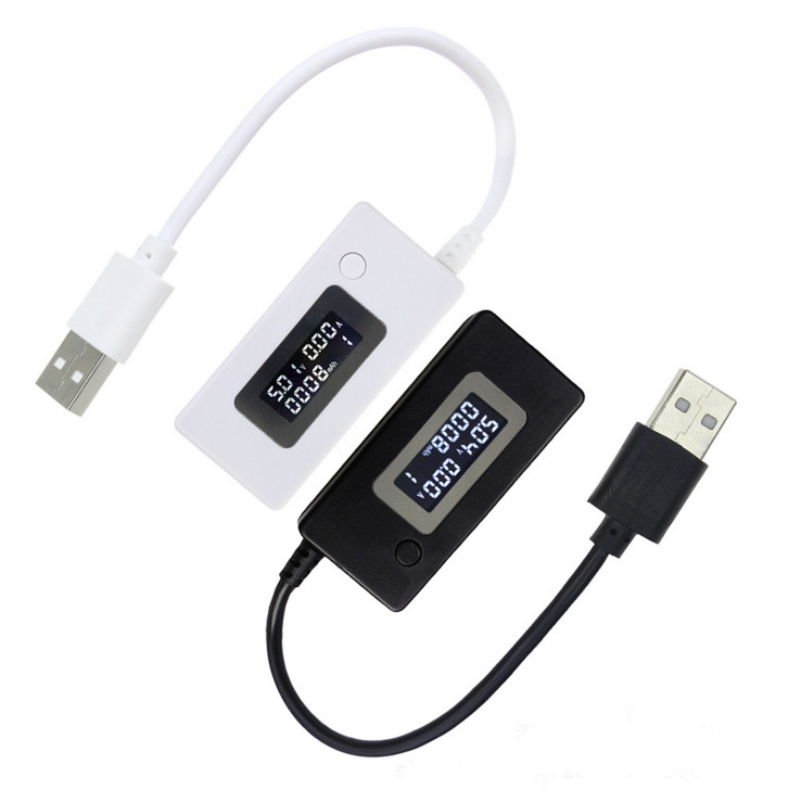 USB Tester Current Voltmeter Detector White Tail LCD Monitor Monitors