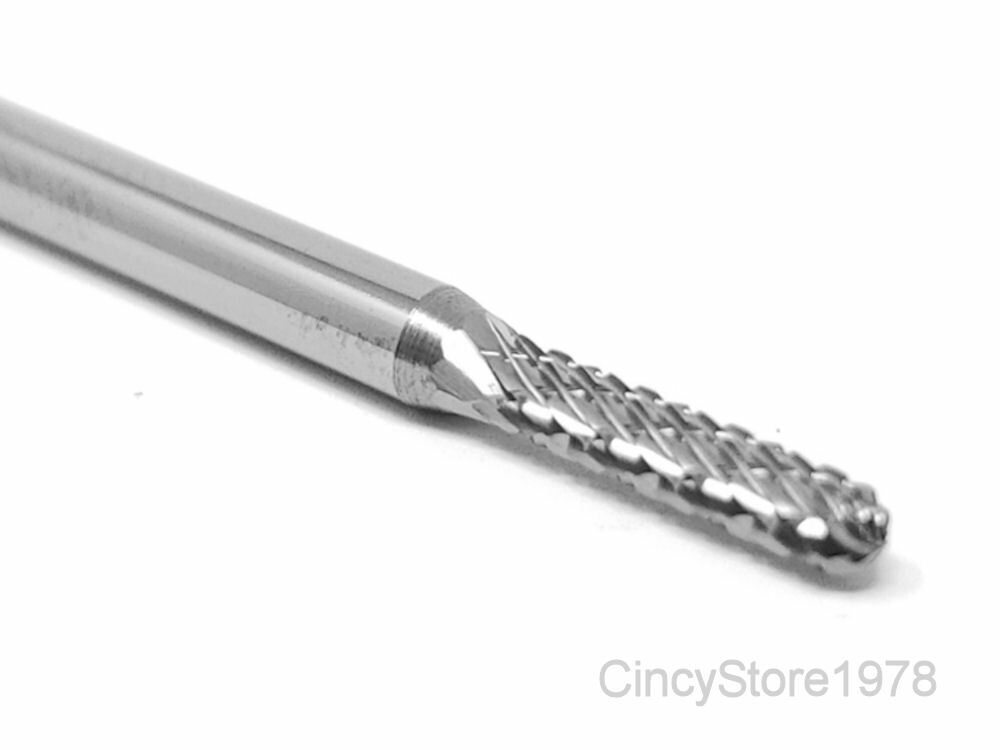 SC41D Cylindrical End SOLID Carbide Burr Bur Cutting Tool Die Grinder Bit 3/32"