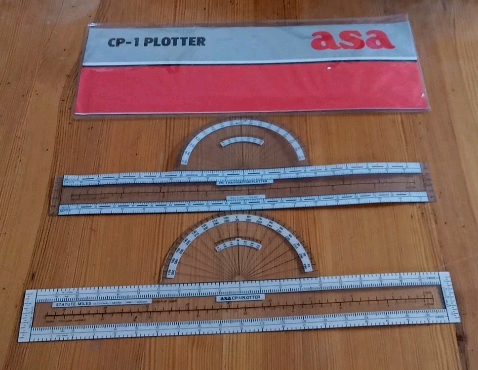 Lot of 2 Fixed ASA CP-1 Plotter & ASA PN-1 Air Navigation Plotter FREE US SHIP
