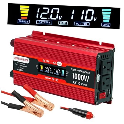 Car Power Inverter 12v to 110v 1000W/2000W(Peak) Power Inverters for 650W