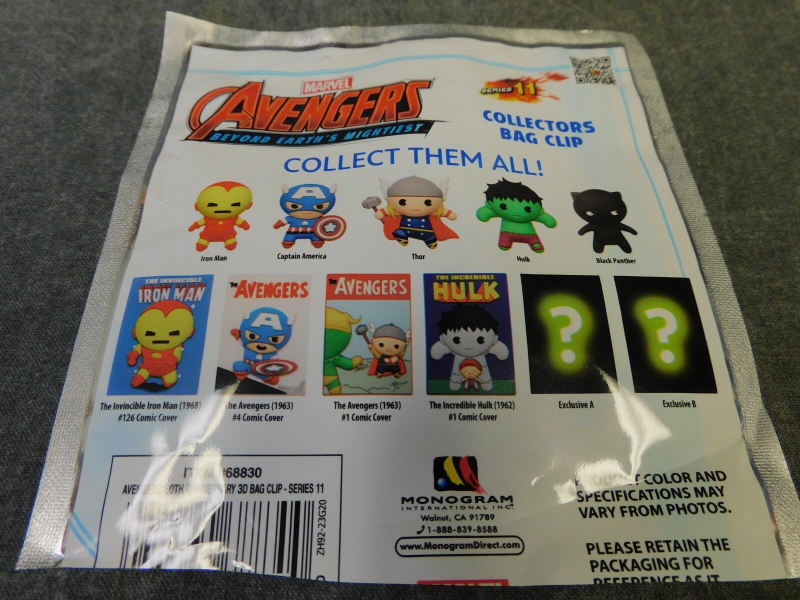 Marvel Avengers NEW * Thor Clip * Blind Bag Comic Covers Monogram