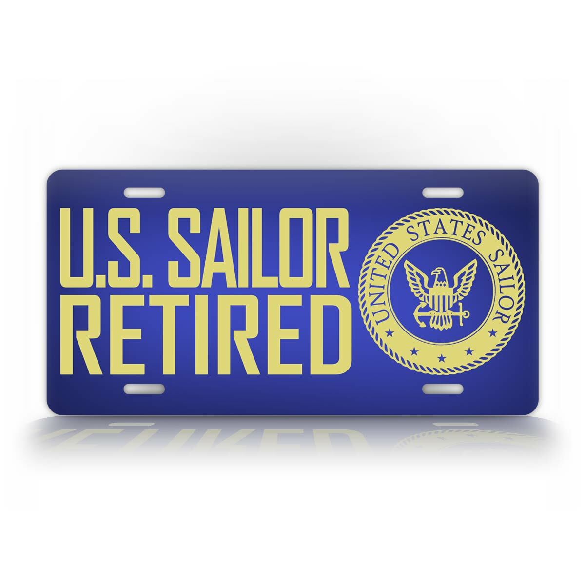 Retired Sailor License Plate U.S. Navy Veteran Auto Tag
