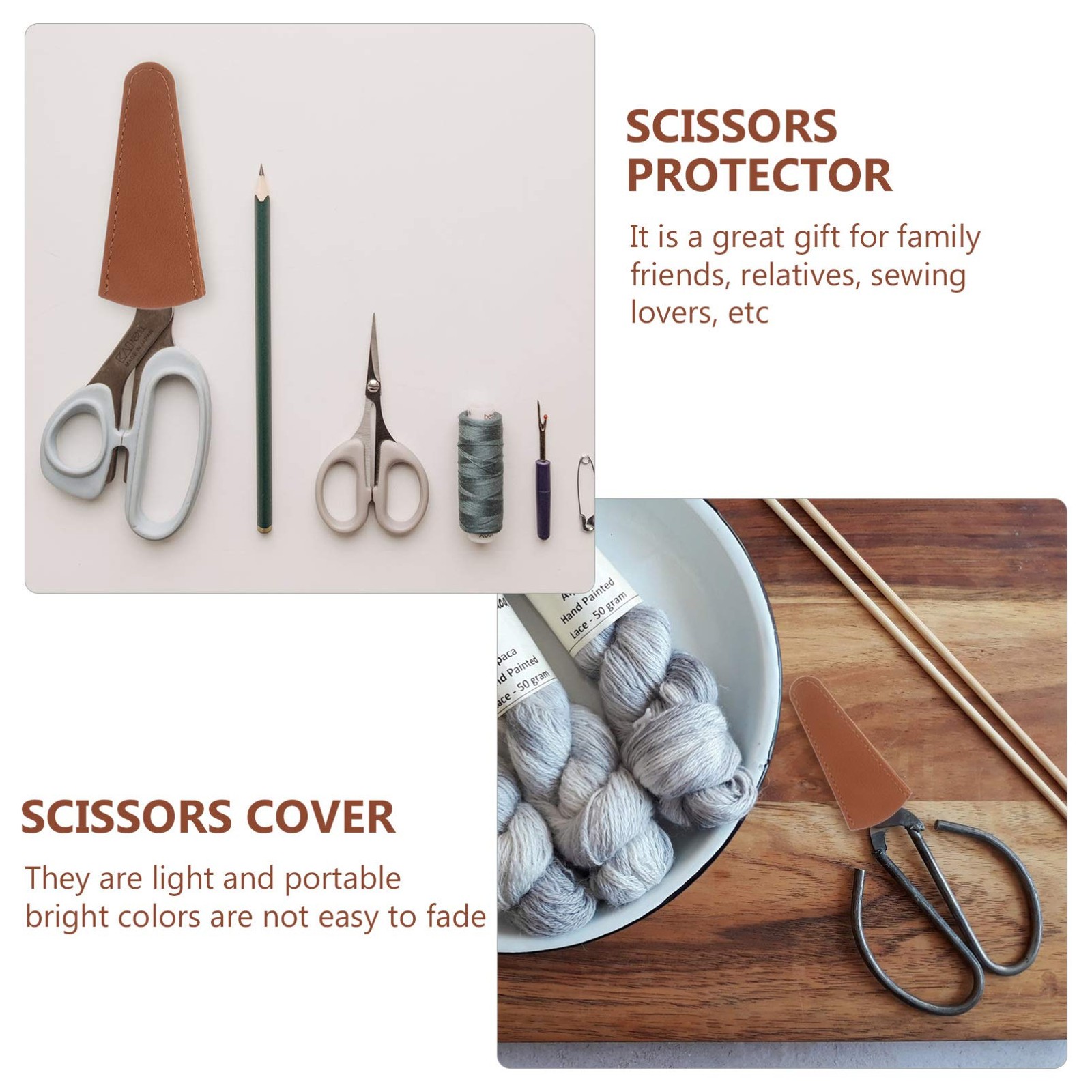 EXCEART Scissors Cover Protector for Sewing 8X3.3cm, As Shown