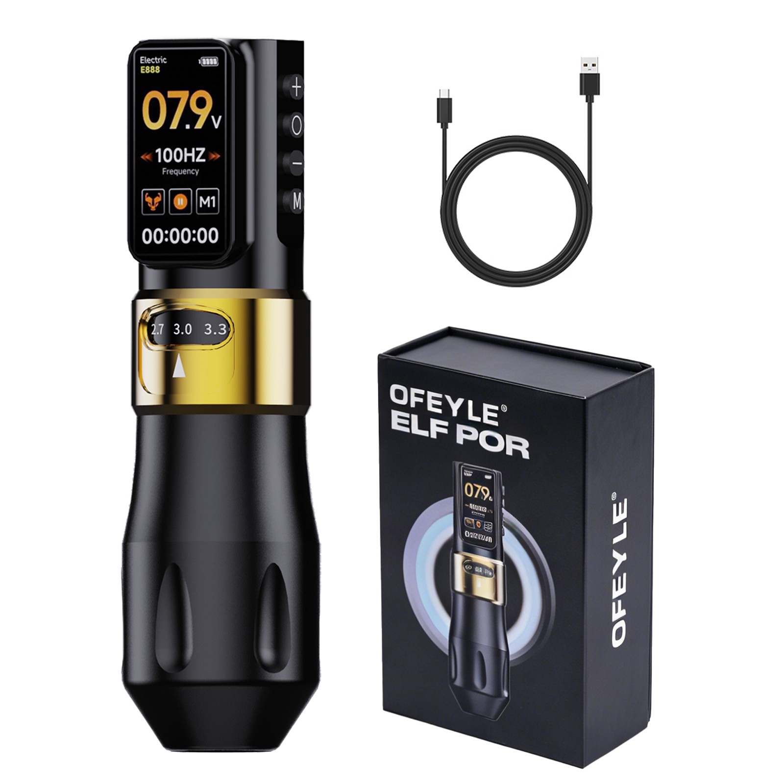 OFEYLE  Wireless Tattoo Machine Rotary Pen with Multi-Stroke Adjustable 1600mAh