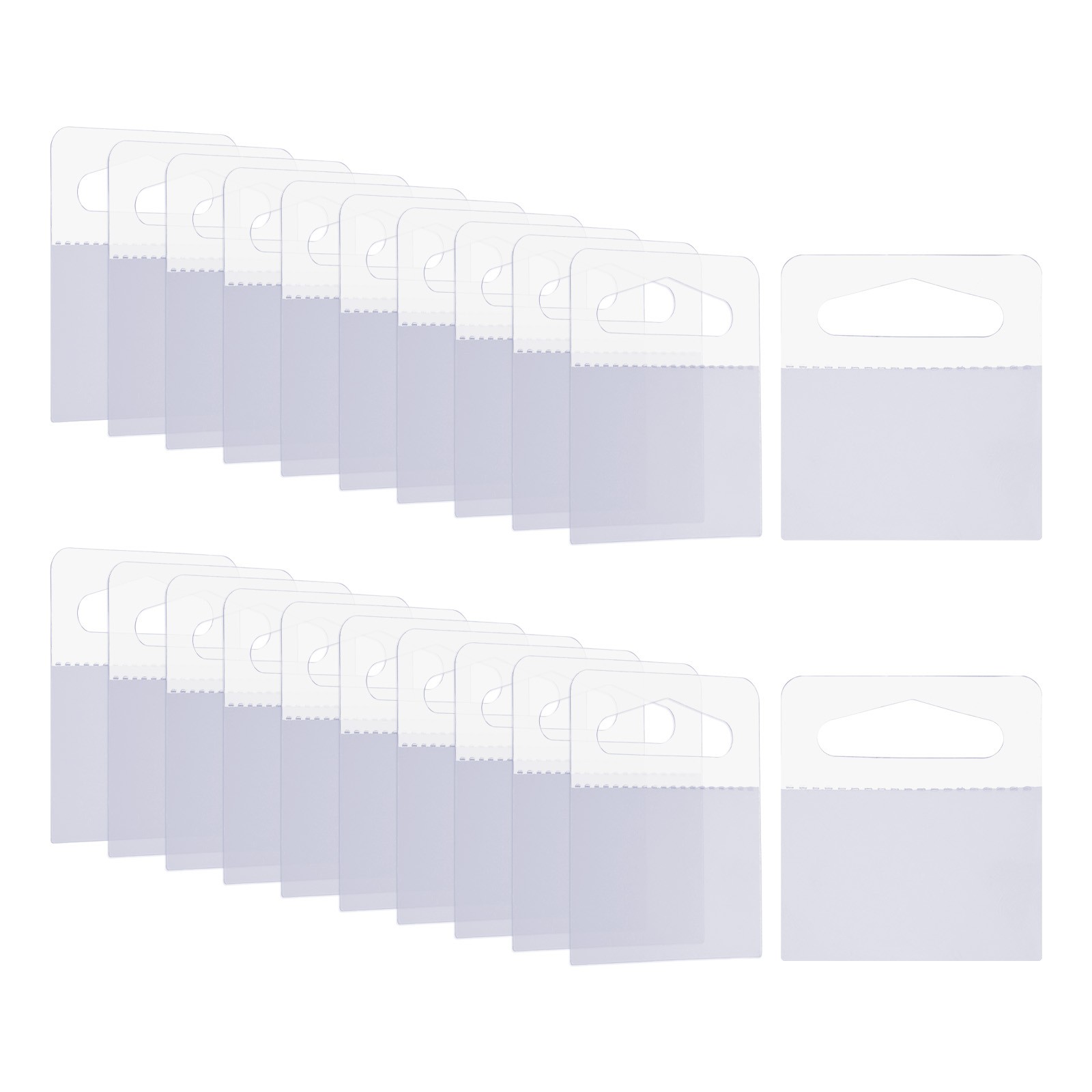 Transparent Hang Tabs 2"x2 3/8", 300Pcs Hanging Tabs Triangle Hole Hang Tags