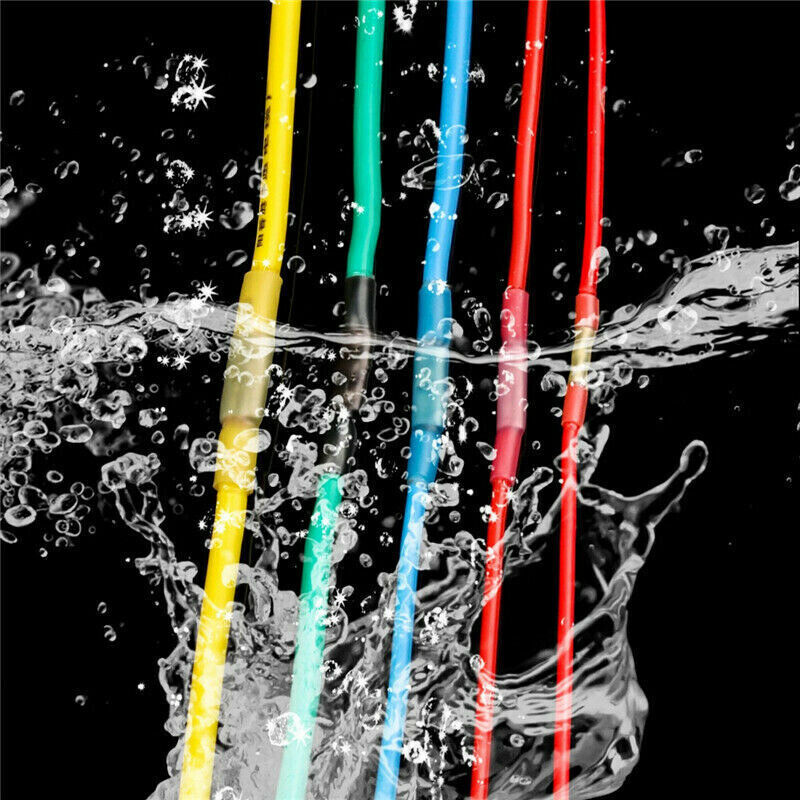 200PCS Waterproof Heat Shrink Butt Wire Splice Crimp Connectors Terminals Kit US