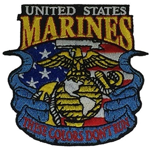 USMC MARINES THESE COLORS DON'T RUN PATCH EAGLE GLOBE ANCHOR EGA US FLAG
