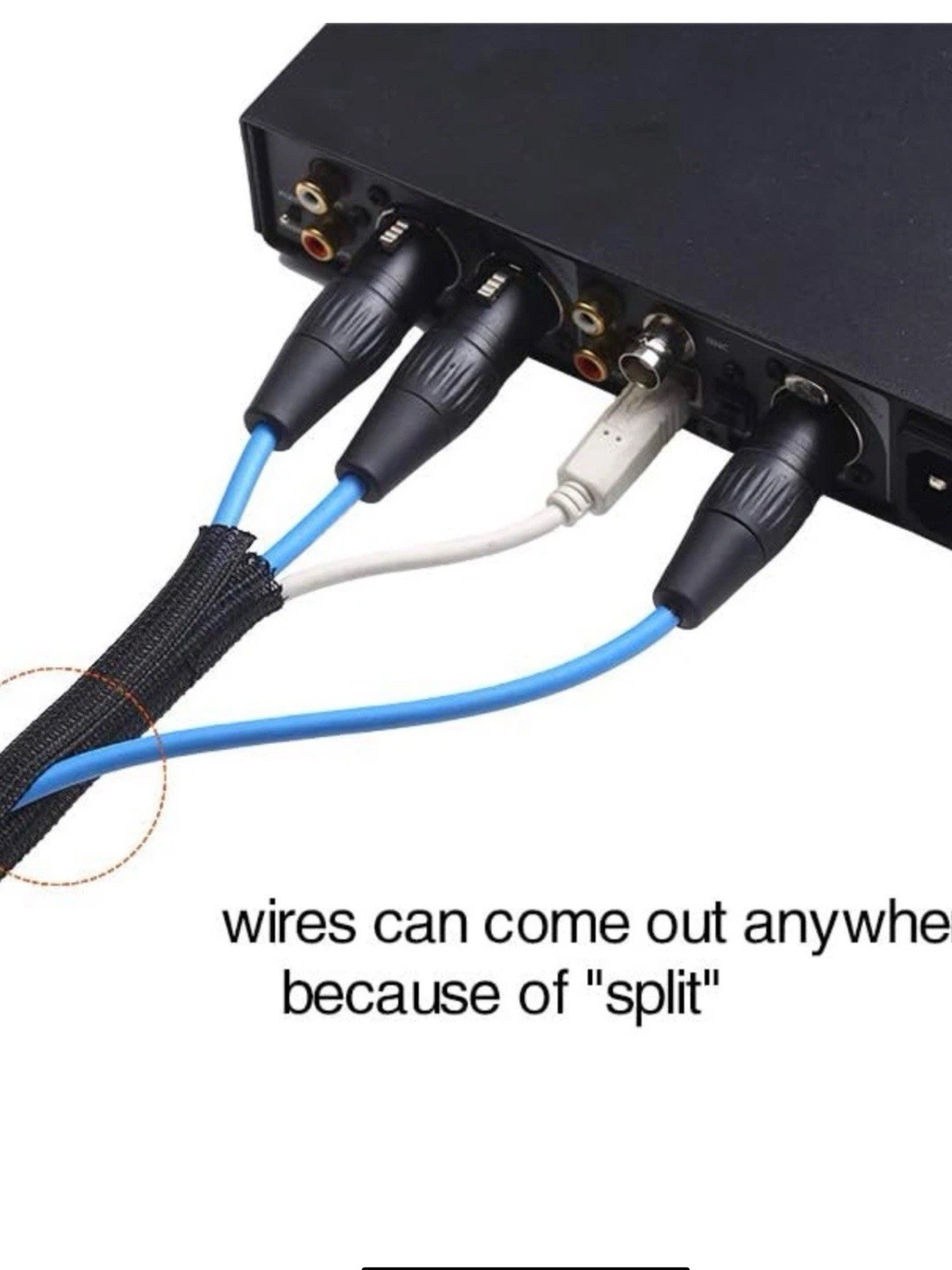 1/2 Inch Split Cable Sleeves Wire Loom Tubing Pet Cable Wrap Protector 25 Feet