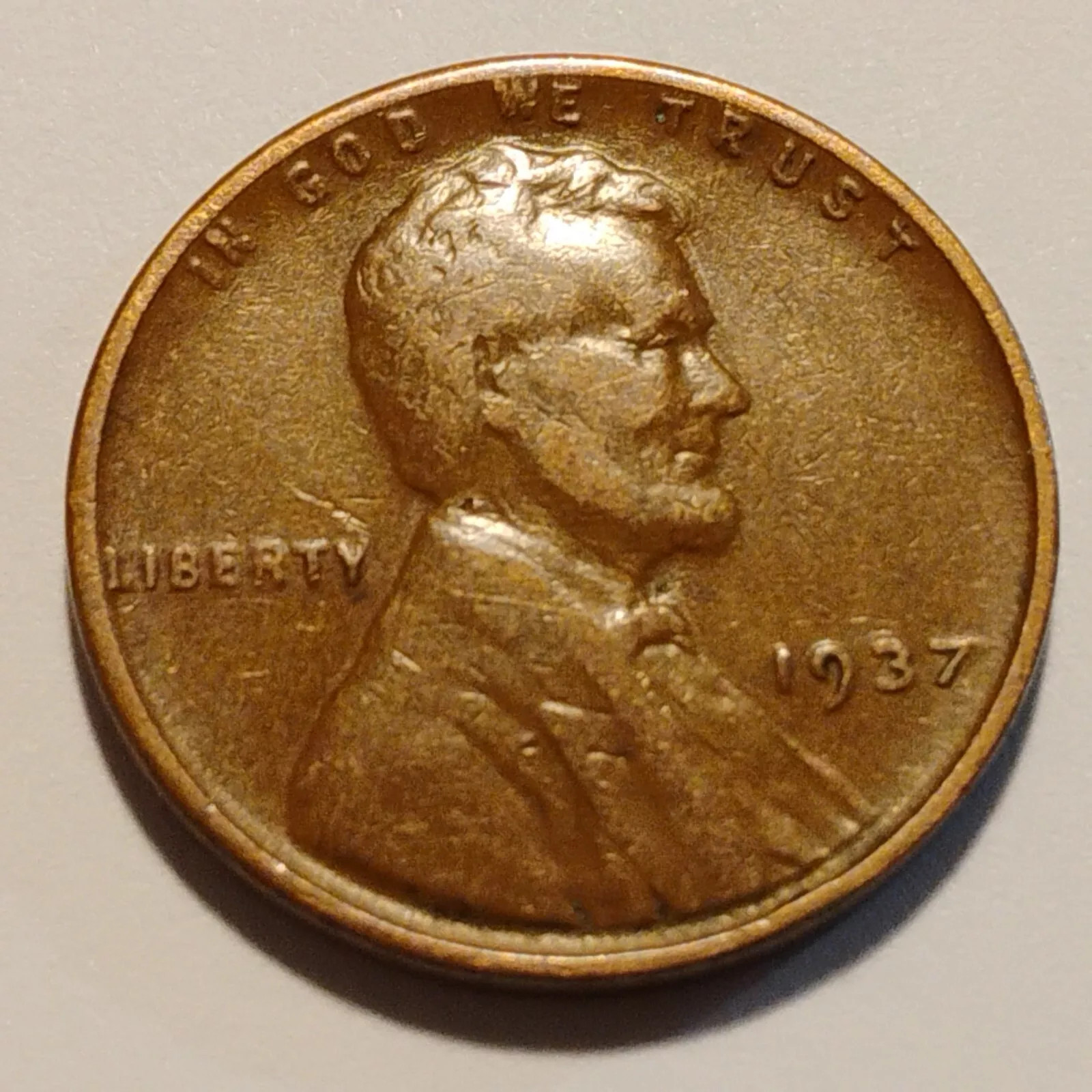 1937 P - BN - COPPER - 1 - 3.11 GRAMS