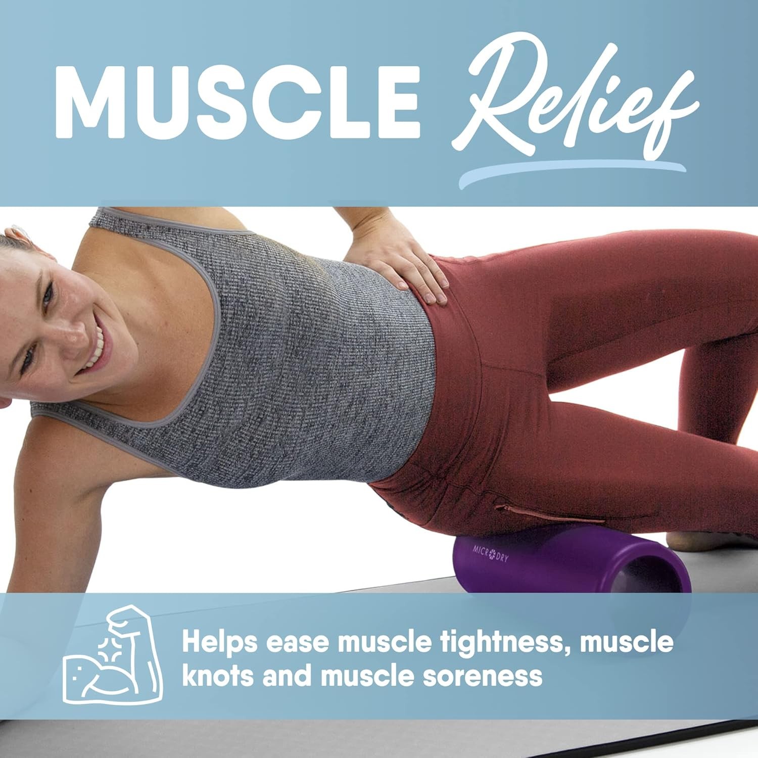 Deluxe High-Density Foam Roller for Muscle Relief, Yoga, Stretching, Deep Tissue