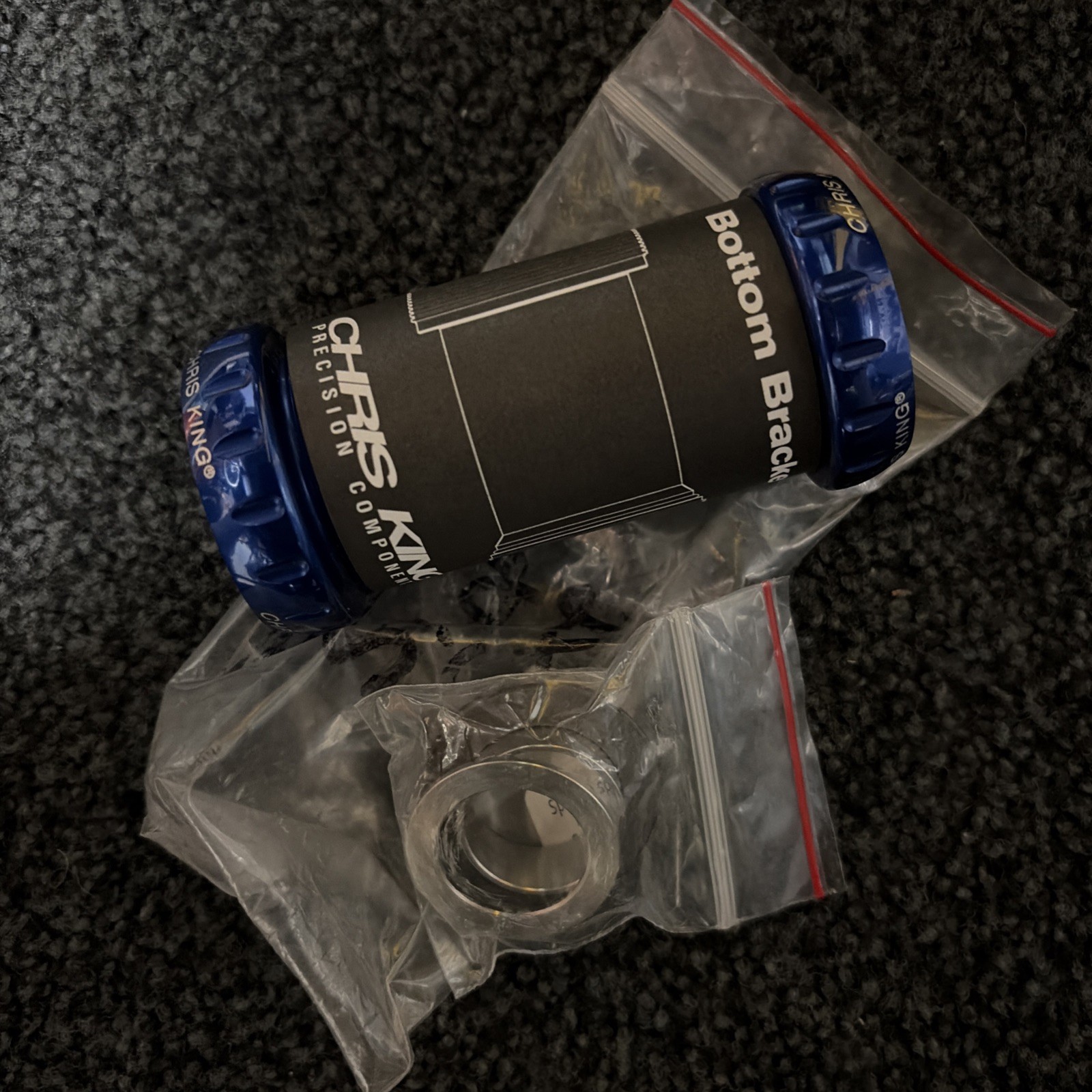 New Blue Chris King Bottom Bracket English Threads For Sram Road GXP Crankset