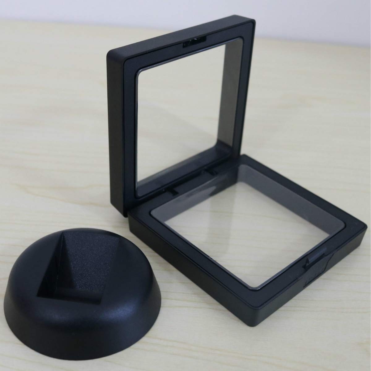 SH Challenge Coin Display Frame, 3D Floating Case Stand Holder, Black