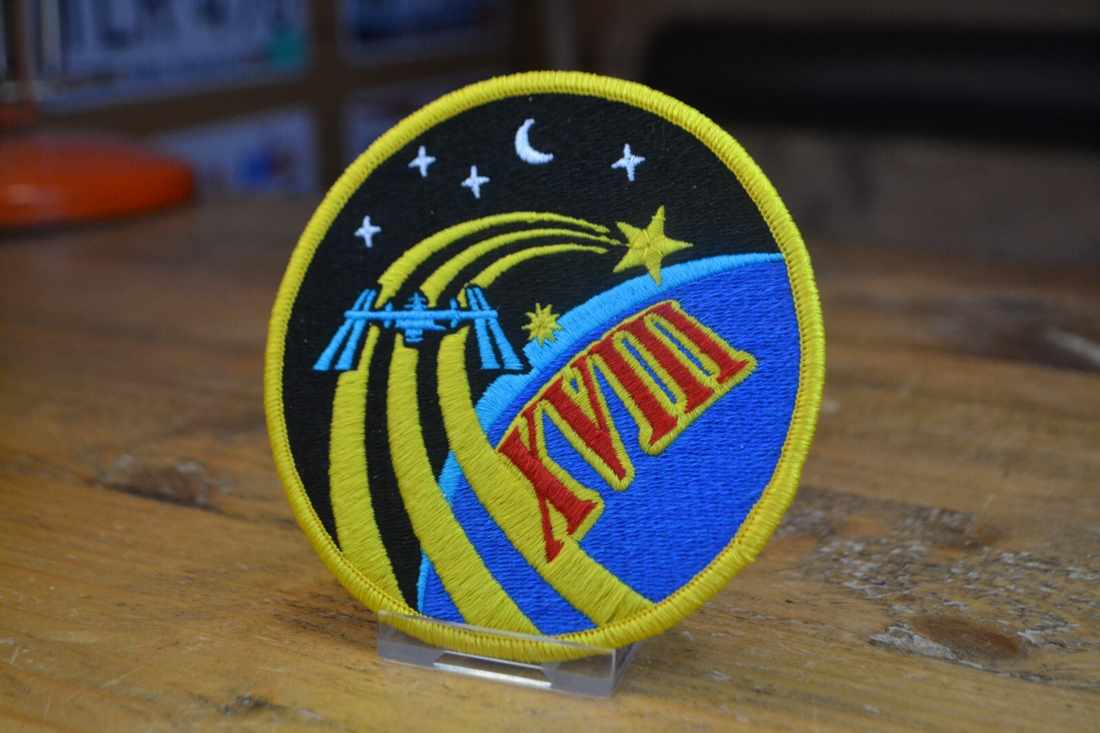 NASA Int'l Space Station Expedition 18 Embroidered Mission Patch Retro 80s prop