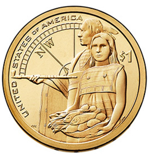 2 coins set 2014 P & D Native American Sacagawea Dollar $1 from US Mint Rolls
