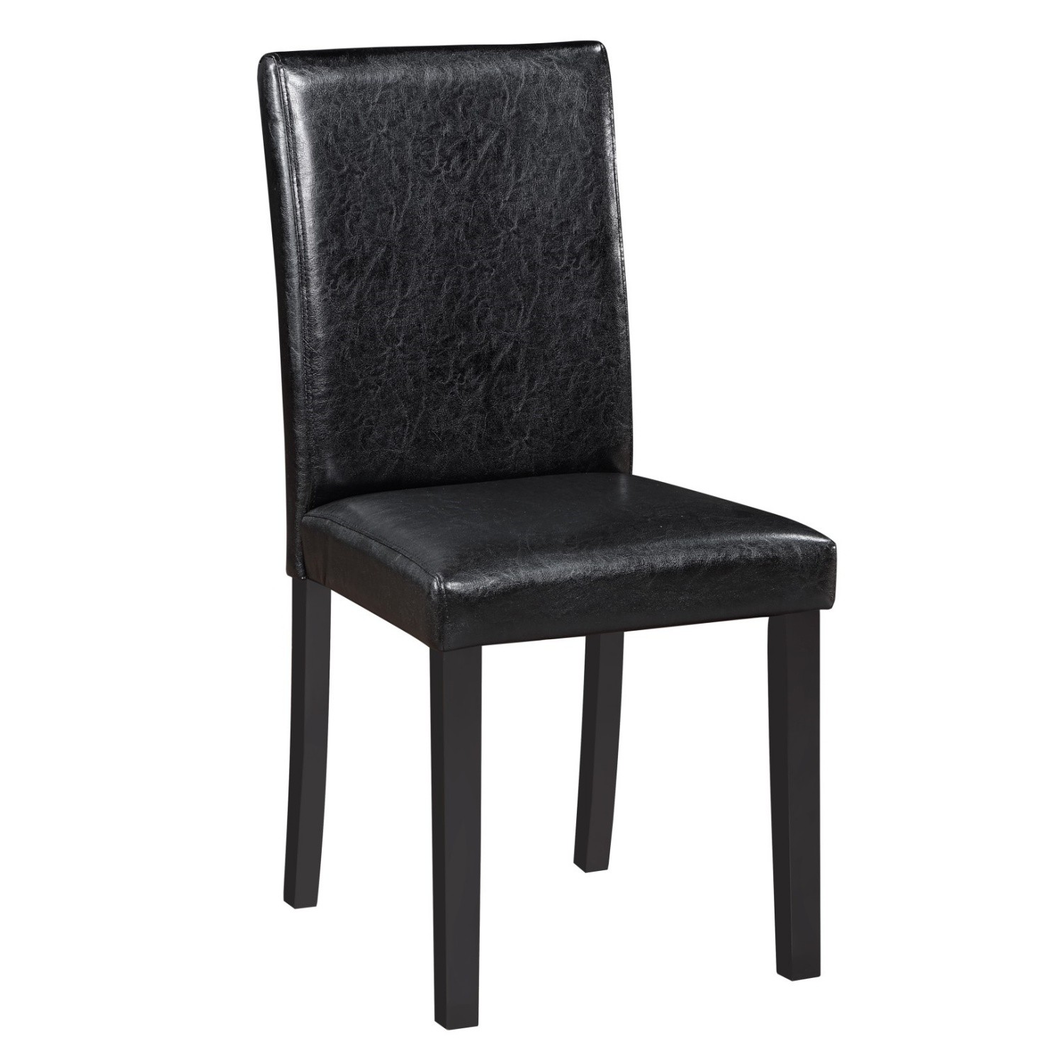 5 Piece Dining Table Set Wood Square Dining Table & 4 PU Upholstered Chair Black