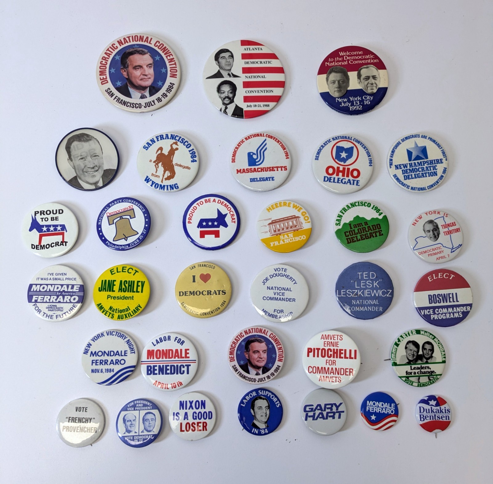 1984 I Love Democrats Political Party Donkey Campaign Button Pin Americana