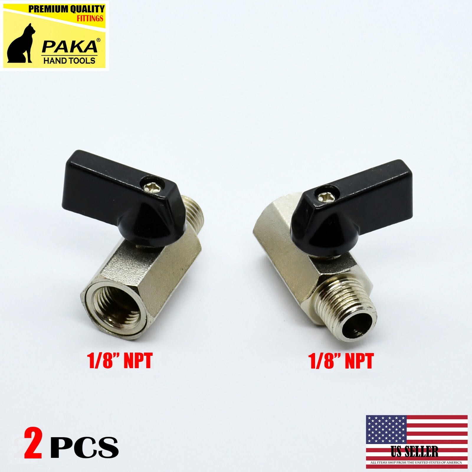 2 pcs High Quality Mini Ball Valve 1/8" MALE X FEMALE NPT