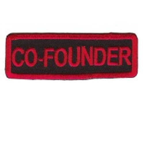CO - FOUNDER  MOTORCYCLE CLUB - RED ON BLACK EMBROIDERED IRON ON  PATCH