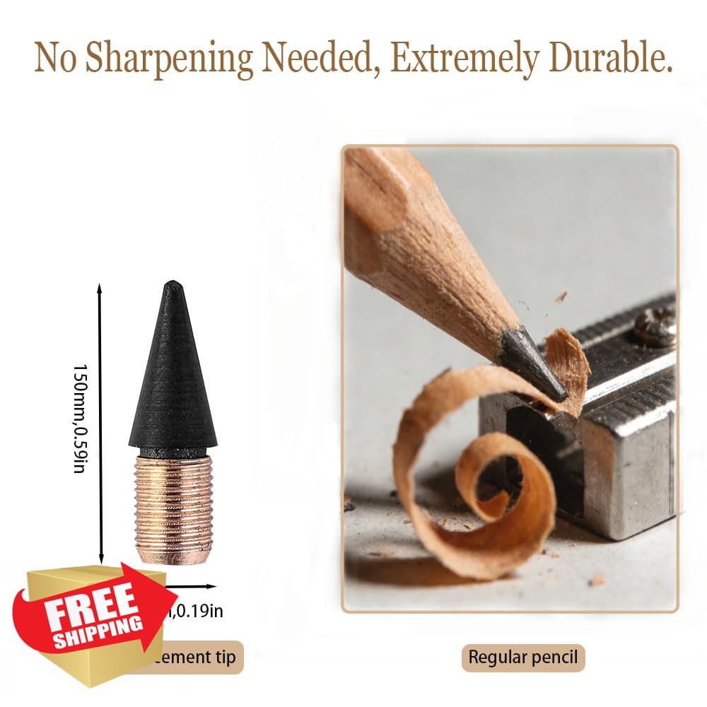 JGYXQYD Everlasting Pencil Nibs, Inkless Eternal Pen Head, 48 Pcs