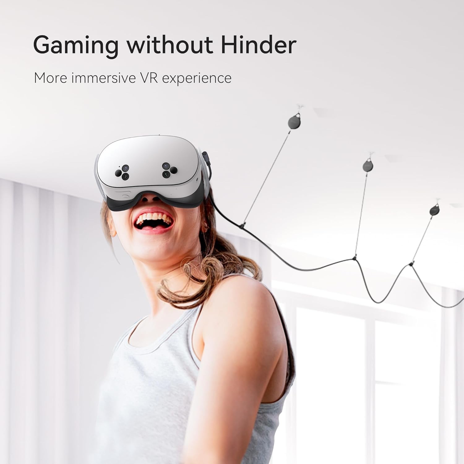 [Pro Version] VR Cable Management, 3 Packs VR Pulley System Compa...