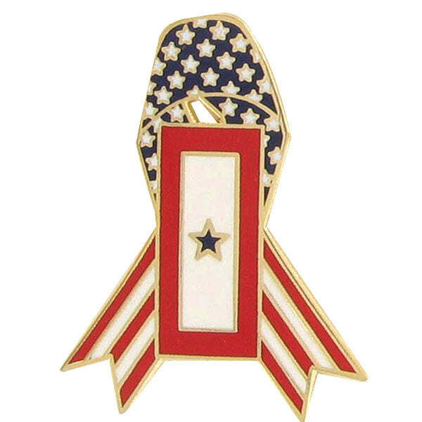 United States Military Service Banner U.S. Flag Ribbon Genuine Lapel Pin