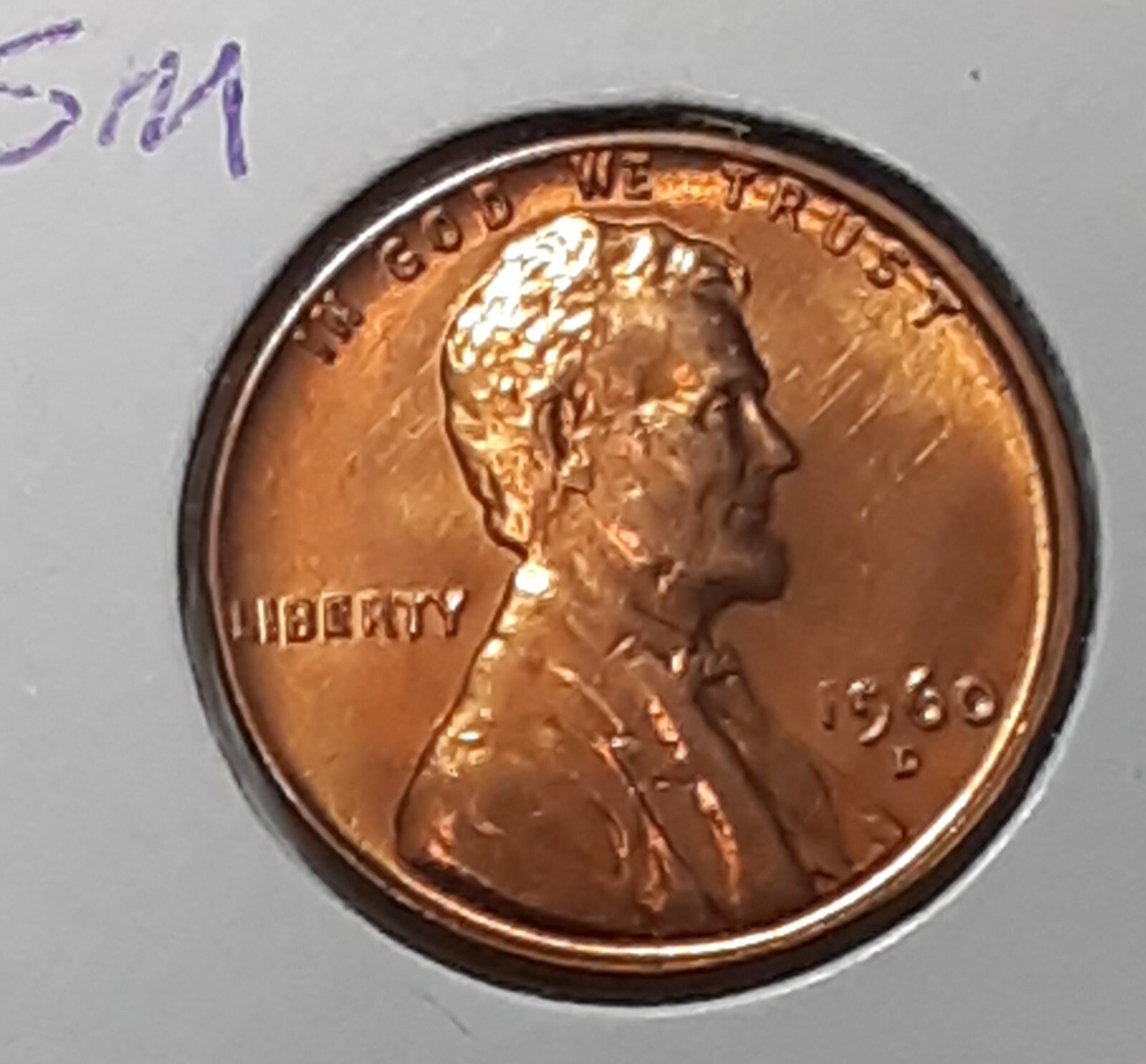 1960 Lincoln Memorial Cent  D - BU - Uncirculated - Small Date