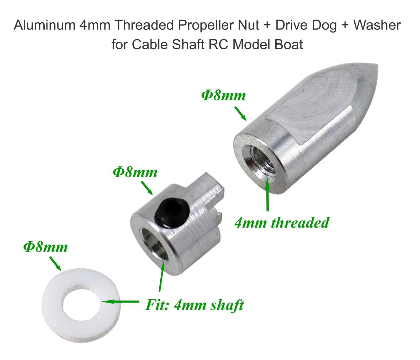Drive Dog Prop Nut Washer for 4mm Propeller Shaft Cable RC Model Boat