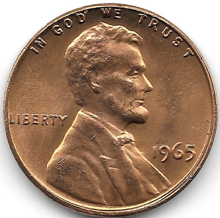 United States Unc 1965-P Lincoln Memorial Cent~Free Shipping