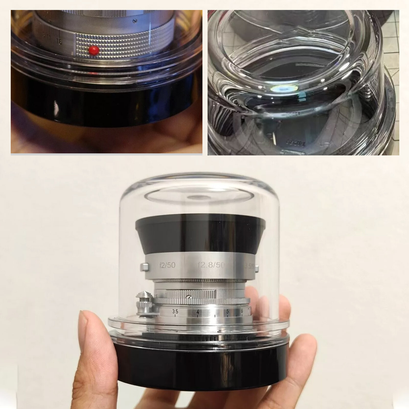 Plastic Hard Transparent Storage Displaying Case for Leica Lens 3 Sizes