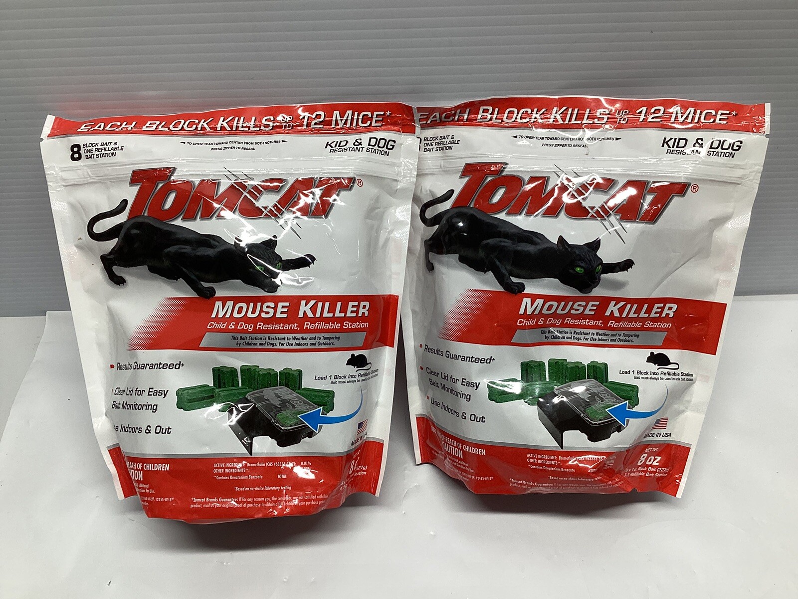 Tomcat Mouse Killer Child & Dog Resistant, Refillable Station Lot of 2