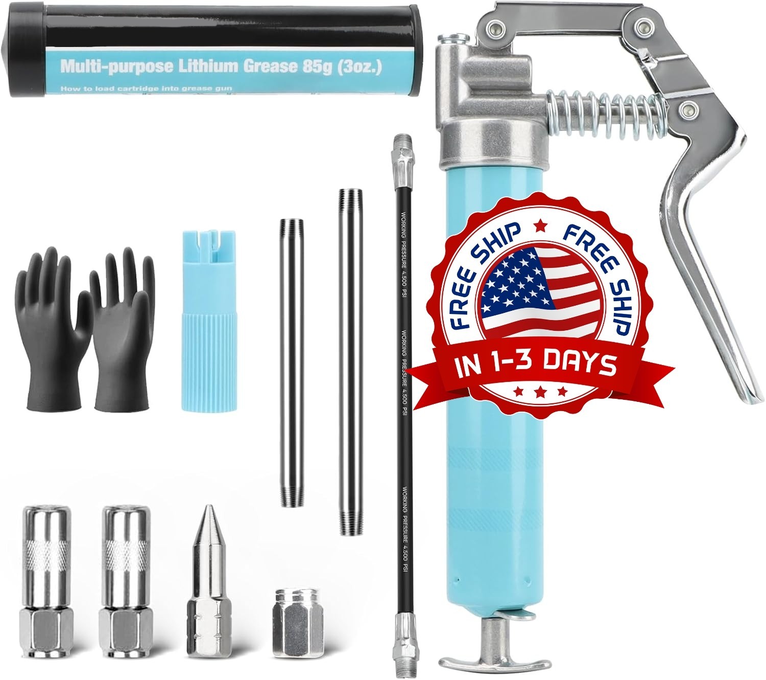 Engrasadora Manual Grasera Graseras De Mano Pistola Bomba ,De Engrase 3000PSI US
