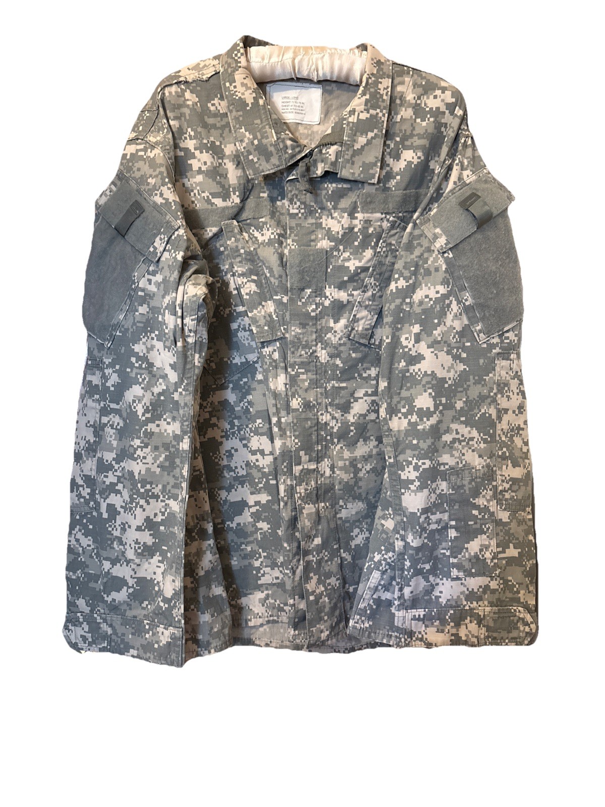 US Military Digital Camo Combat Coat Large Long NATO Size 8090/0414 Sleeve Cargo
