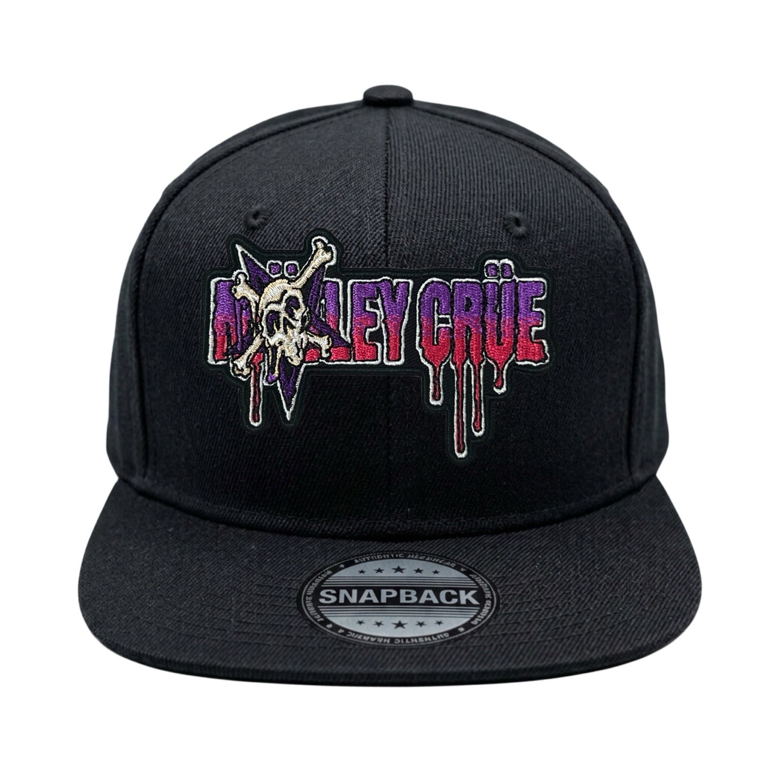 MOTLEY CRUE 🇺🇸 FLATBRIM ORIGINAL SNAPBACK HAT 🇺🇸 BLACK