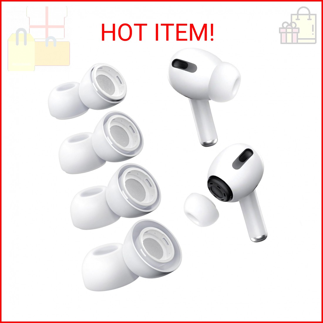 Vsagier 4 Pairs Replacement Ear Tips Compatible with AirPods Pro 1st/2nd Gen, So