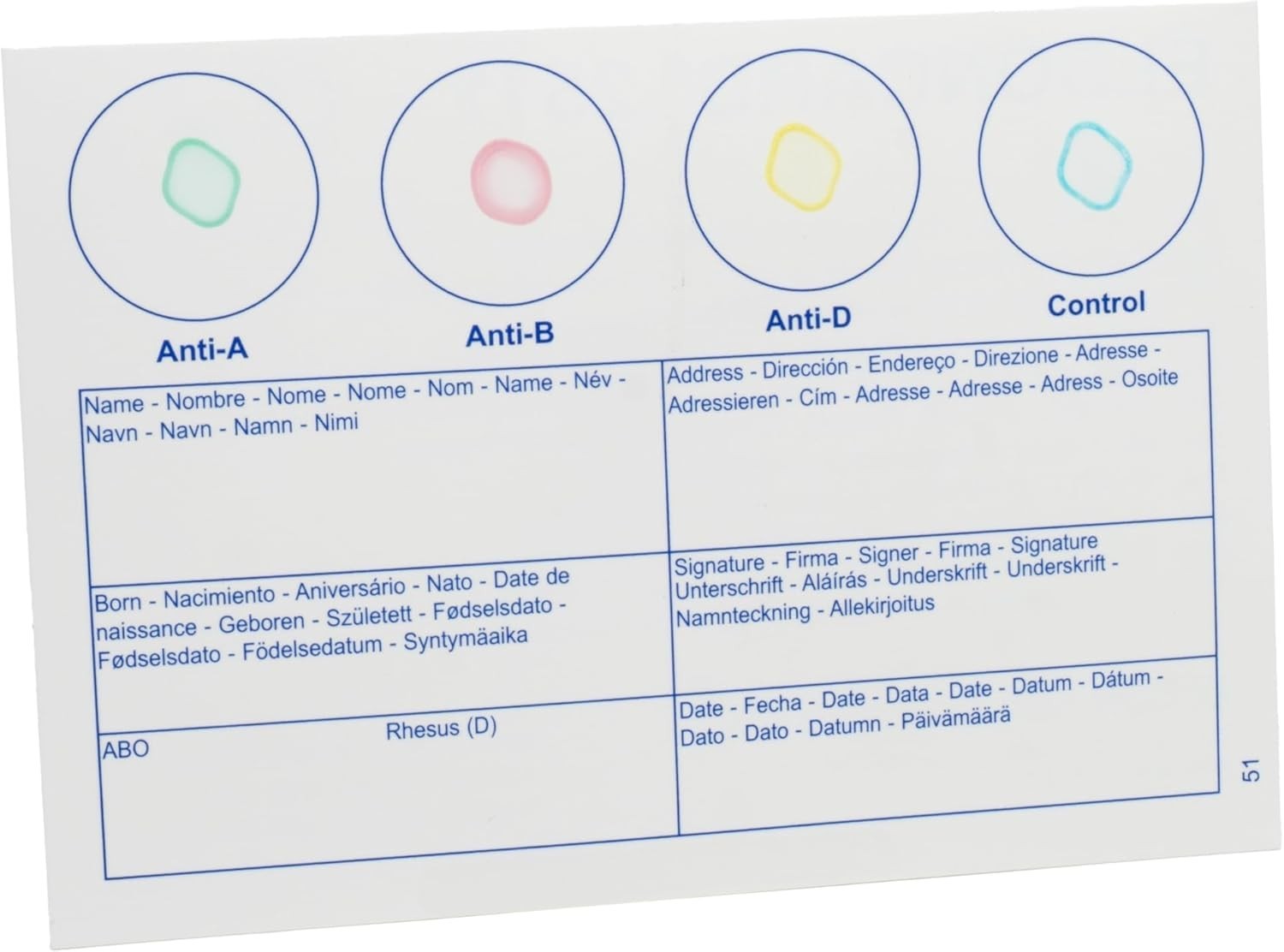 Home Blood Type Kit - Reliable A, B, O, AB & RH- Testing with Quick Results