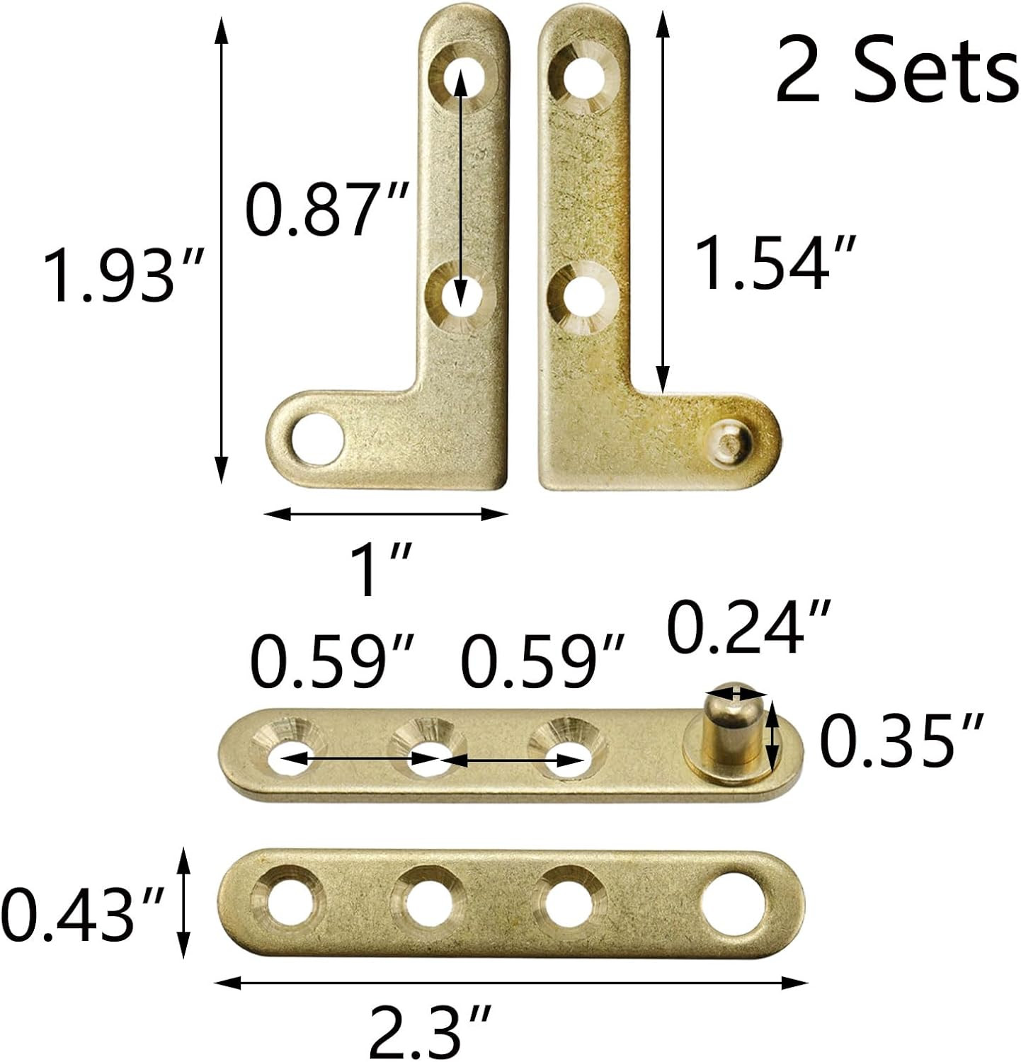 Door Pivot Hinges Cabinet Rotating Hinge Door Fitting Brass Pivot Drawer Hinge (