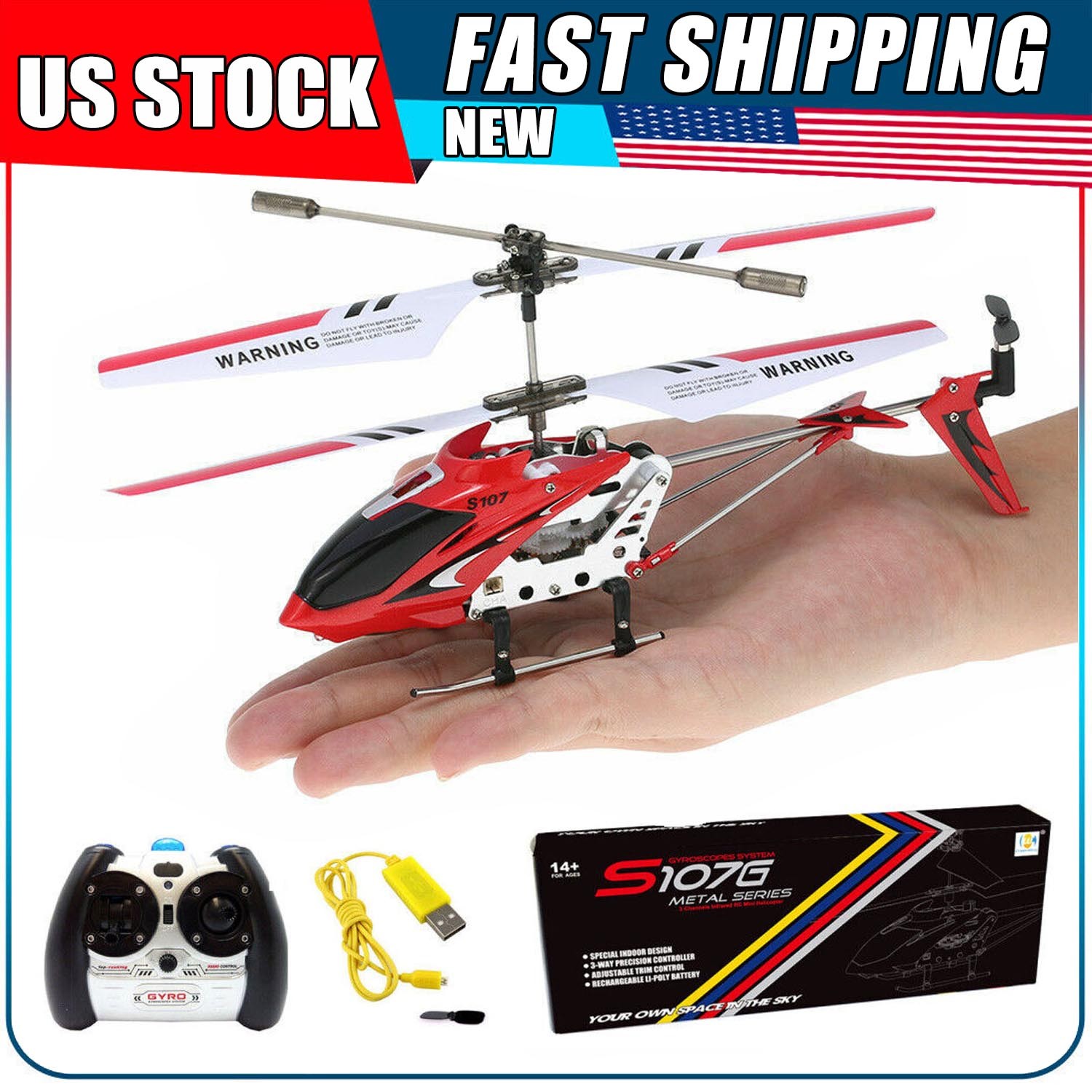 Syma S107G 3 Channel Flashing LED Mini Remote Control RC Helicopter Gyro Gifts