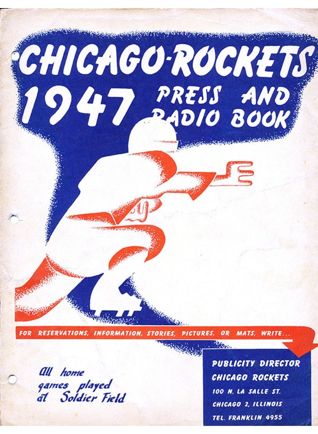 1947 Chicago Rockets (AAFC) Media Guide Roster - 22-page NFL Football Press Repr