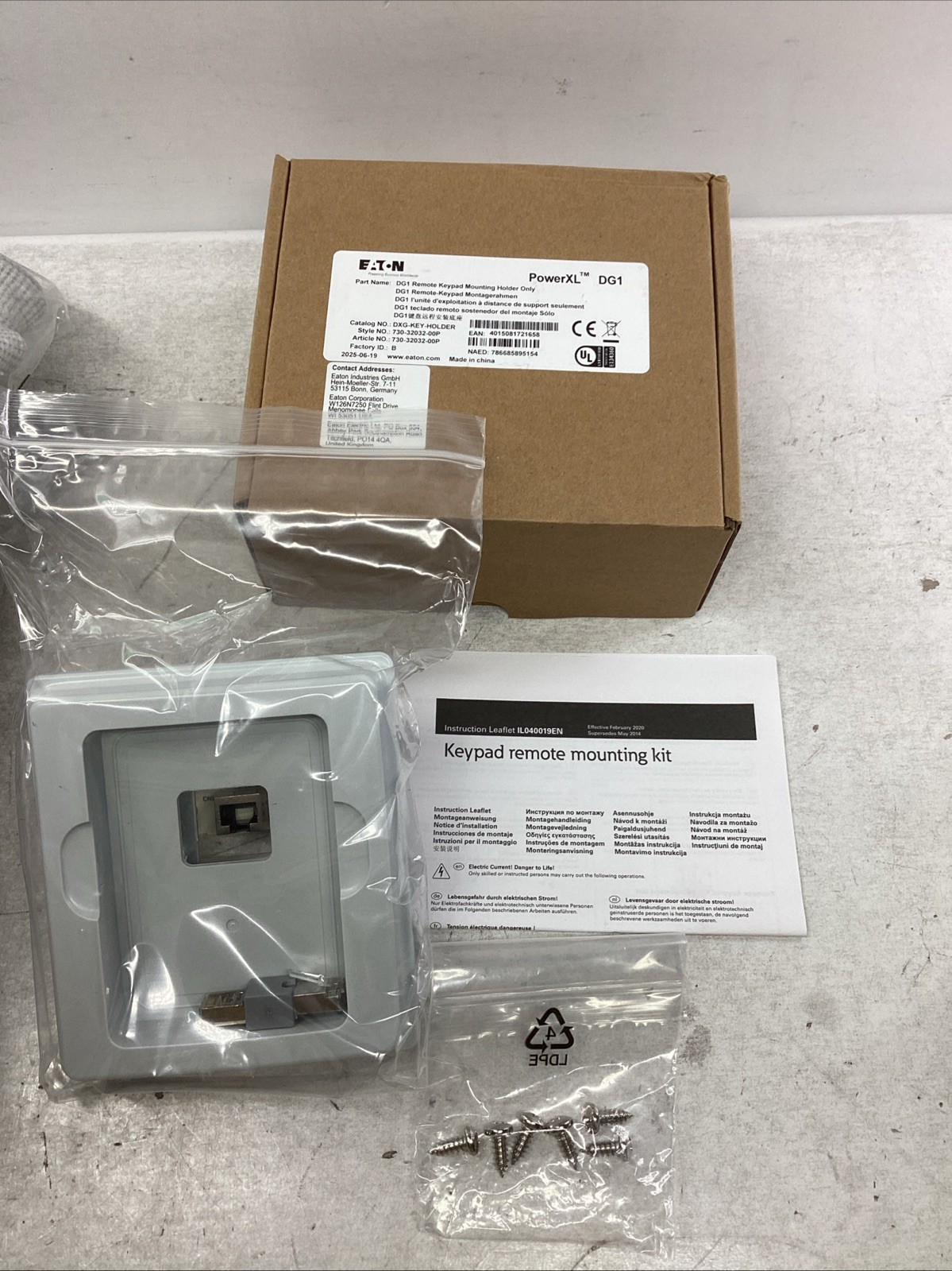 Eaton DG1 PowerXL Keypad Remote Mounting Kit