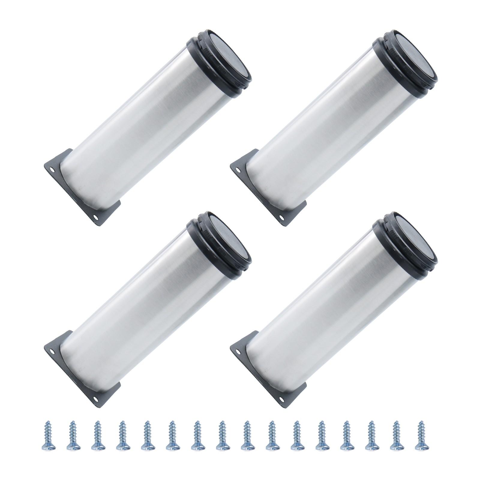 4Pcs 6 Inch Height Furniture Cabinet Legs with Screws Stainless Steel 50mm Dia