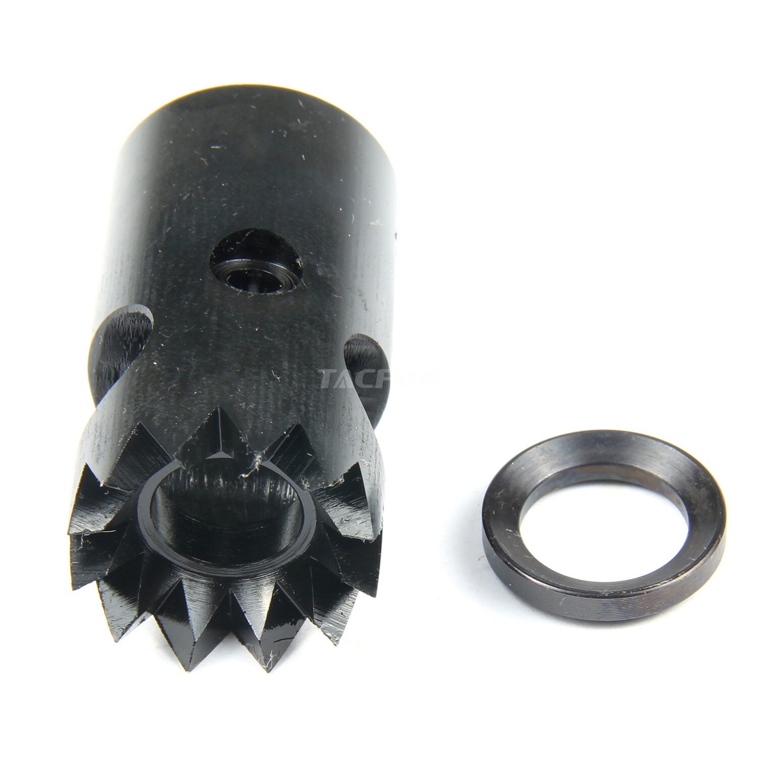 Compact Low Concussion 1/2x36 Competition Muzzle Brake 9mm /w washer