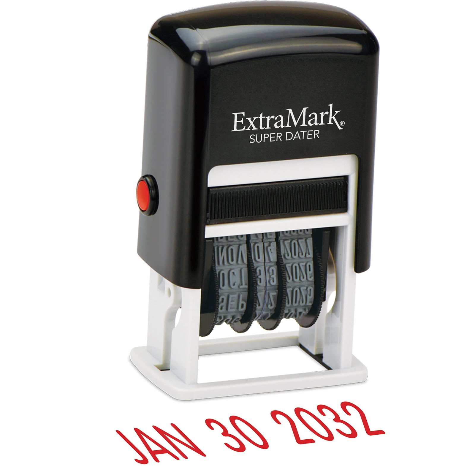 Super Dater Ink Stamp Self Inking Rubber Date Stamper for Documents Red Ink