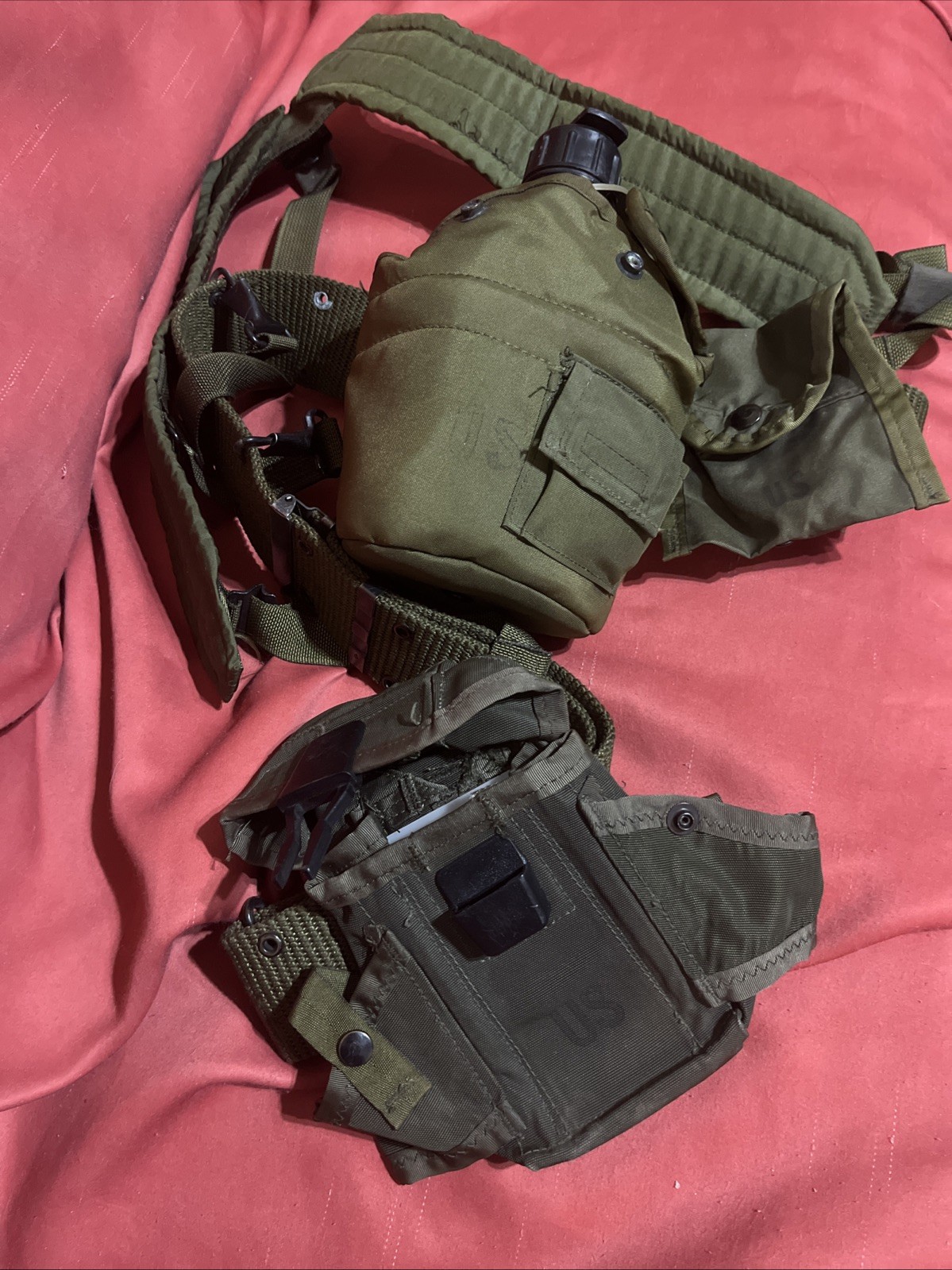US Military Alice Field Gear Web Belt Suspenders Ammo Pouch Canteen