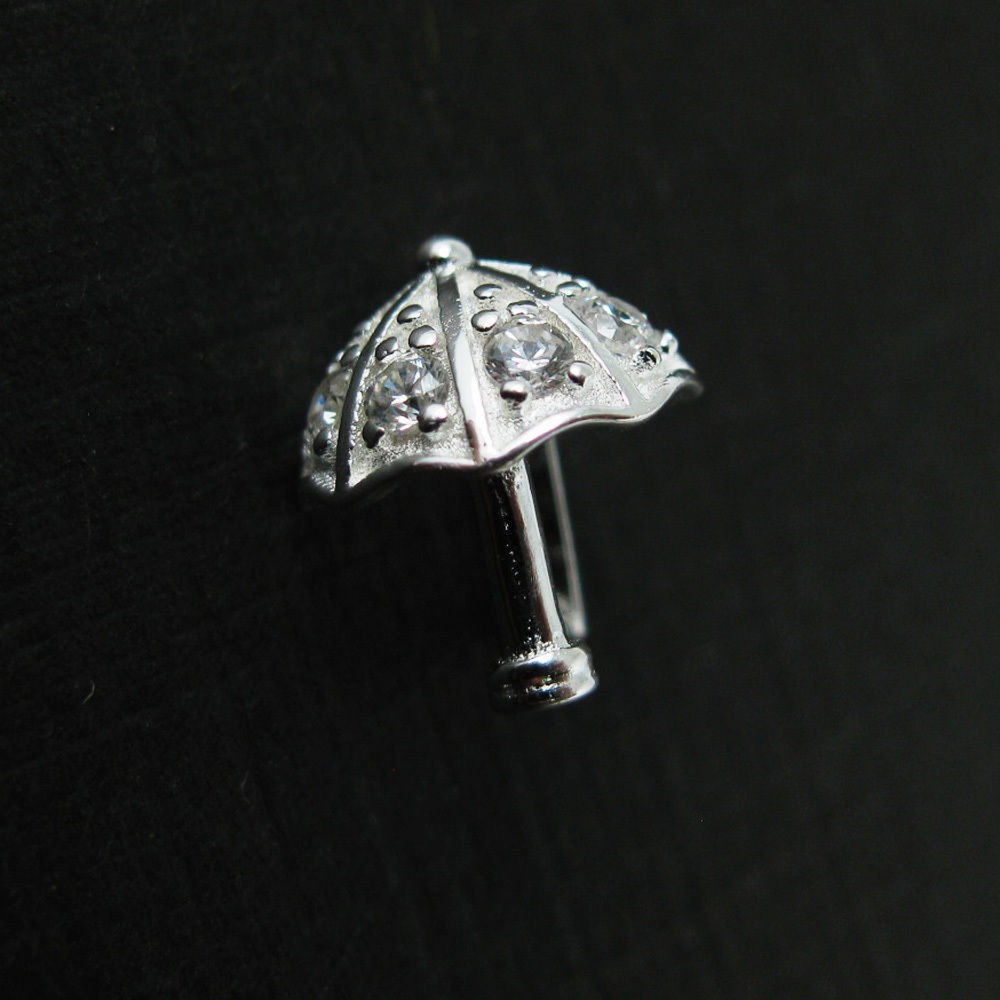 Bail ,925 Sterling Silver CZ Umbrella Pendant Bail Connector,Umbrella Bail Charm