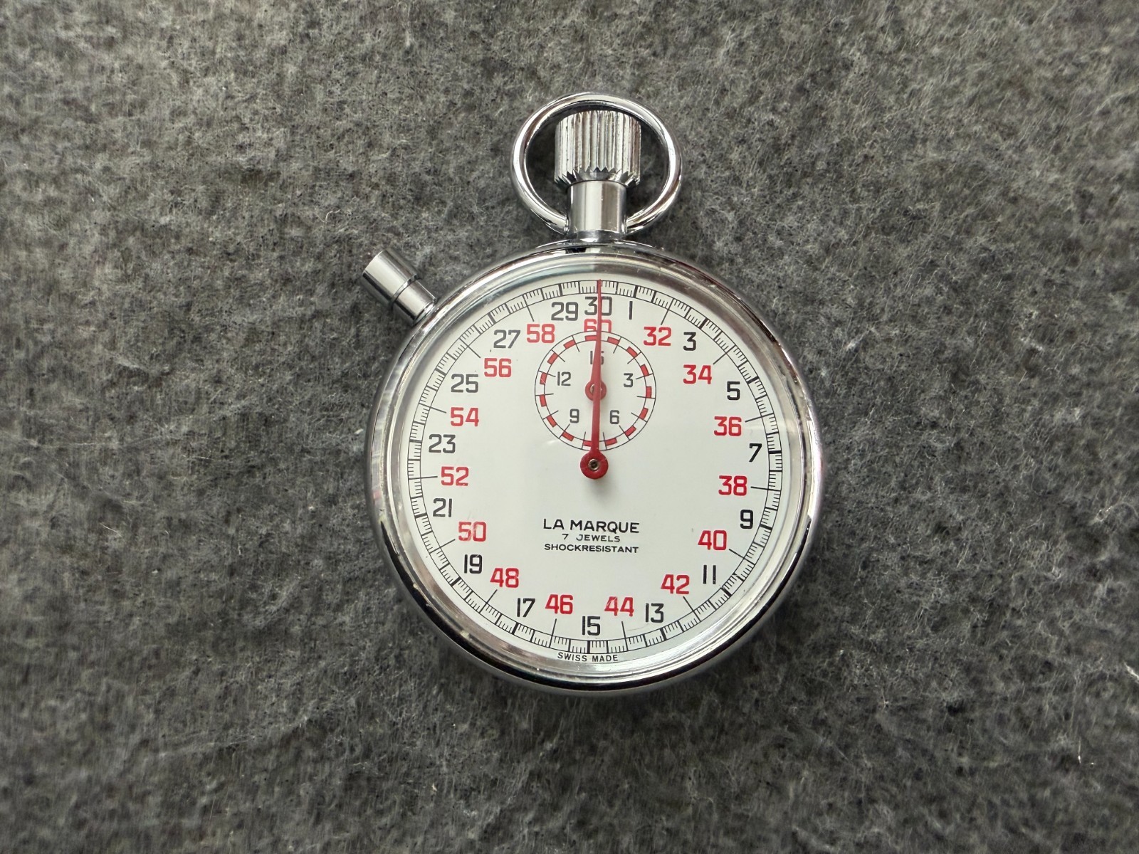 Swiss Made La Marque 7 Jewels Shock Resistant Mechanical Wind Up Stop Watch